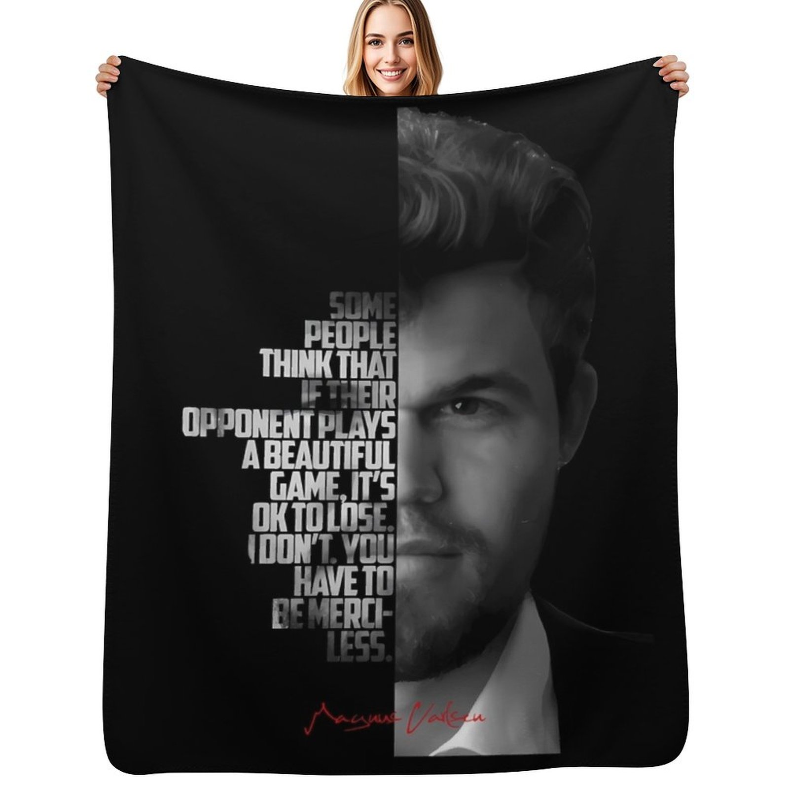 3D Printing Quote - Black and white Magnus Carlsen quote.