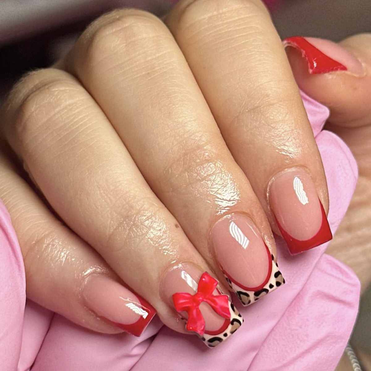 3D Printing Apps - 24pcs Red French Style Fake Nails