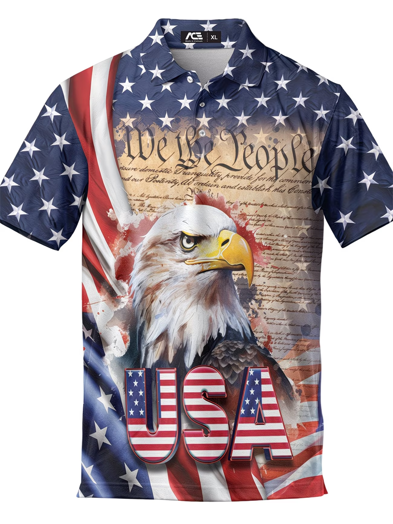 3D Printing Usa - American Flag Eagle Print Couple Men's