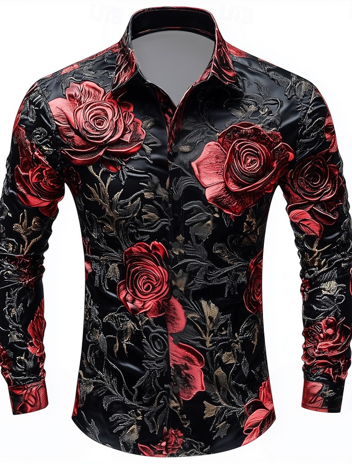 3D Printing Cancer - Men's Floral Print Rose Flowers Shirt