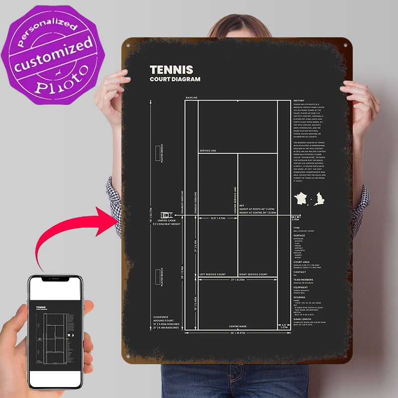 3D Printing Diagram - Tennis Court Diagram Blueprint 3D Printed