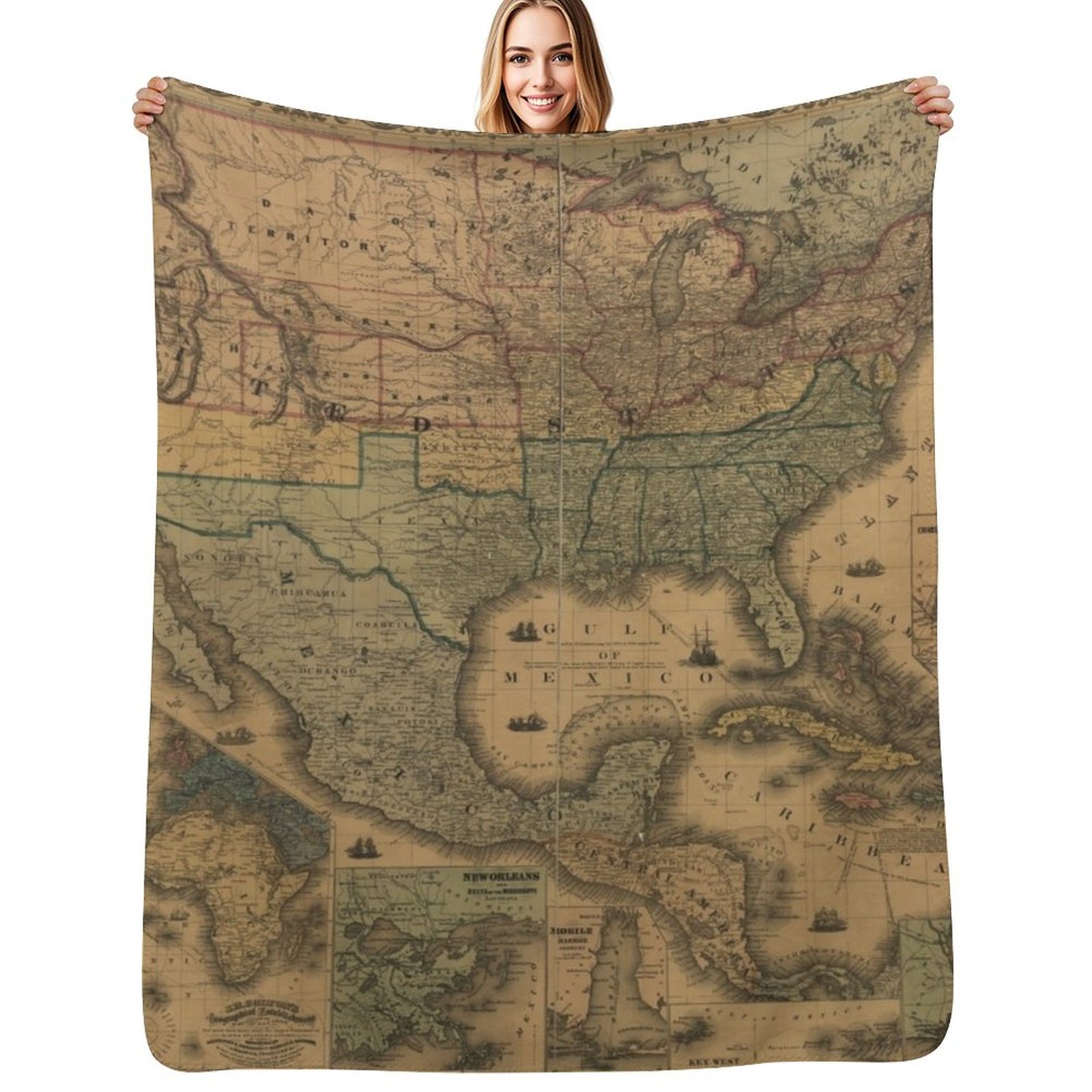 3D Printing Usa - USA Vintage Map 1862 Vintage US