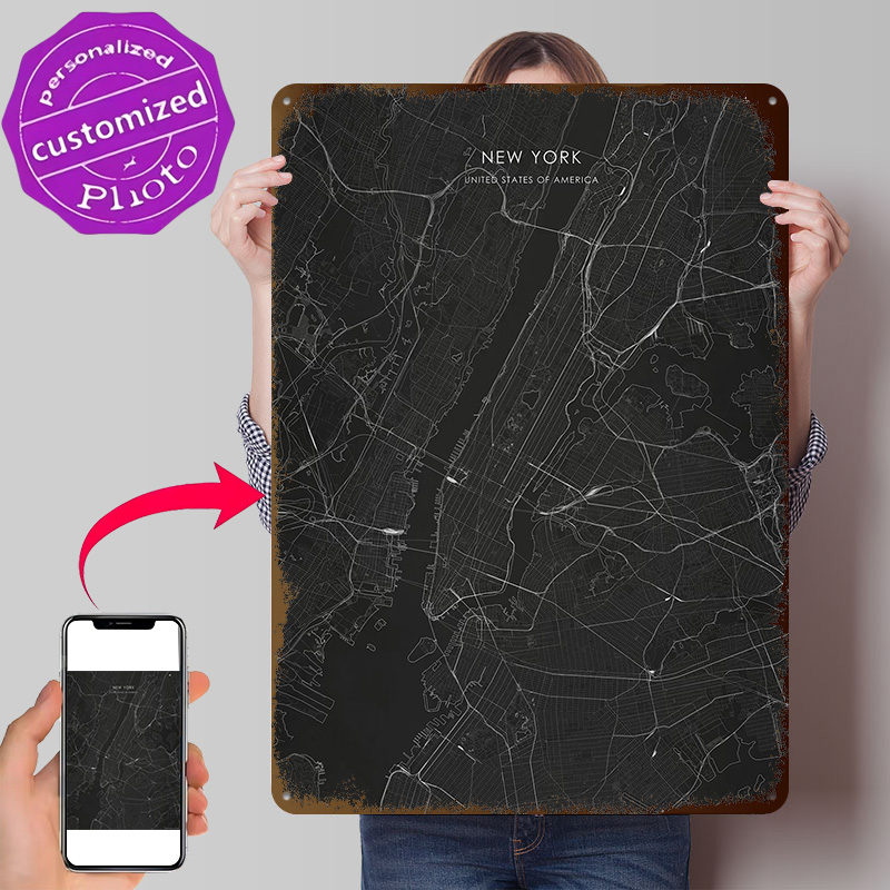 Silver New York Street Map 3D  - đánh giá và giá 3D Printing York