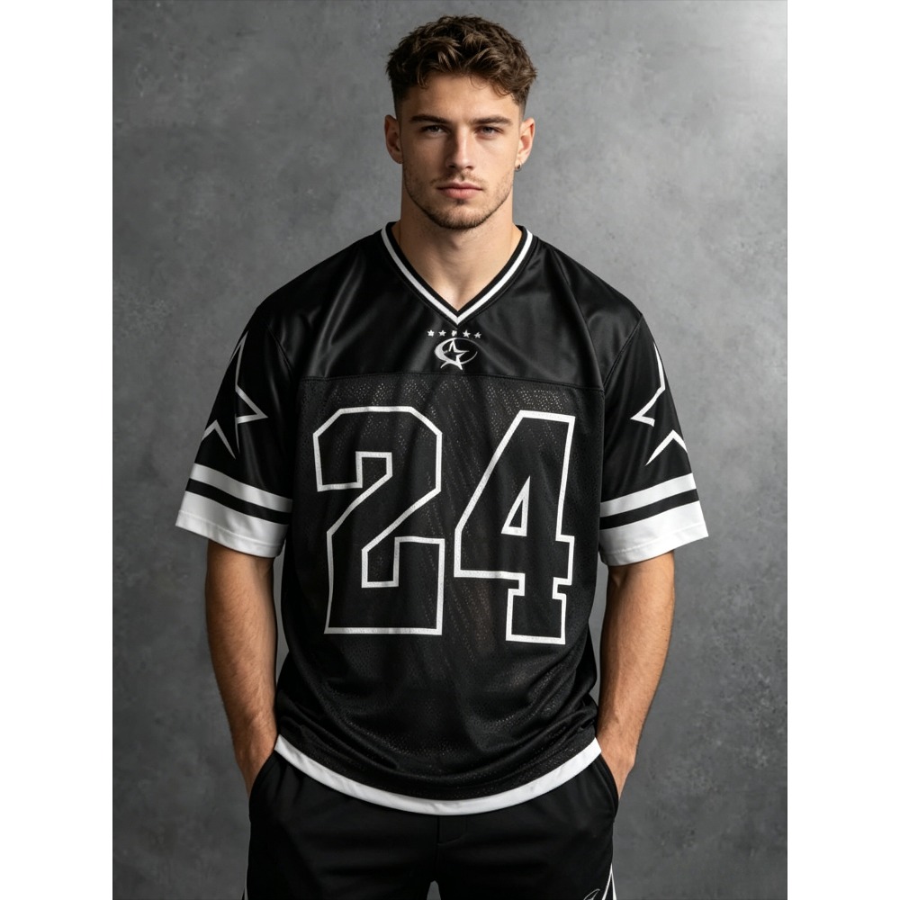 2026 Summer New Men's V-Neck T - đánh giá và giá 3D Printing Jersey