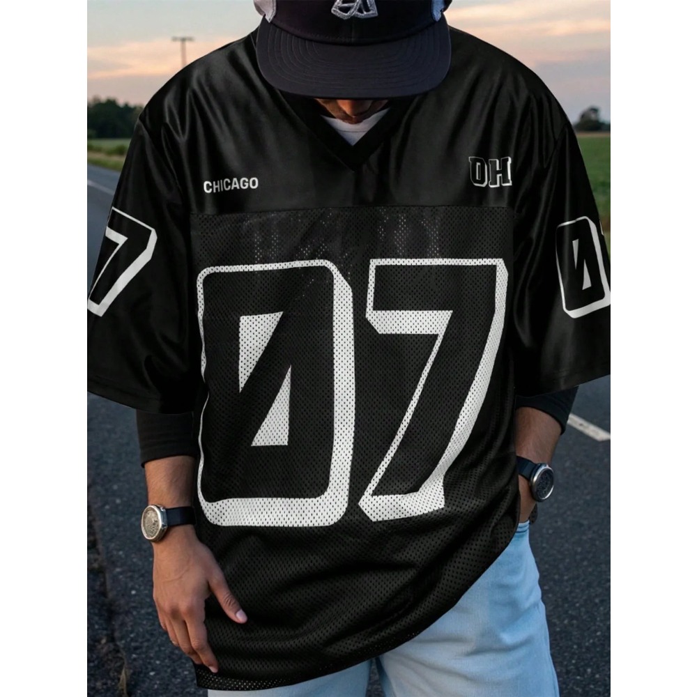 2026 Summer New Men's V-Neck T - đánh giá và giá 3D Printing Jersey