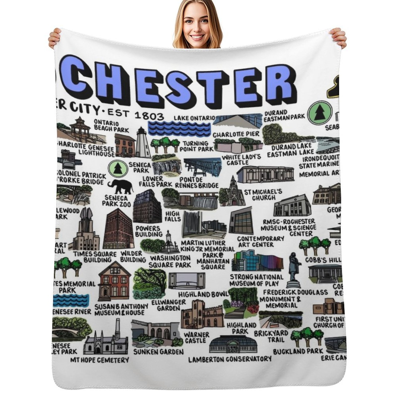 Rochester New York Map Art Thr - đánh giá và giá 3D Printing York