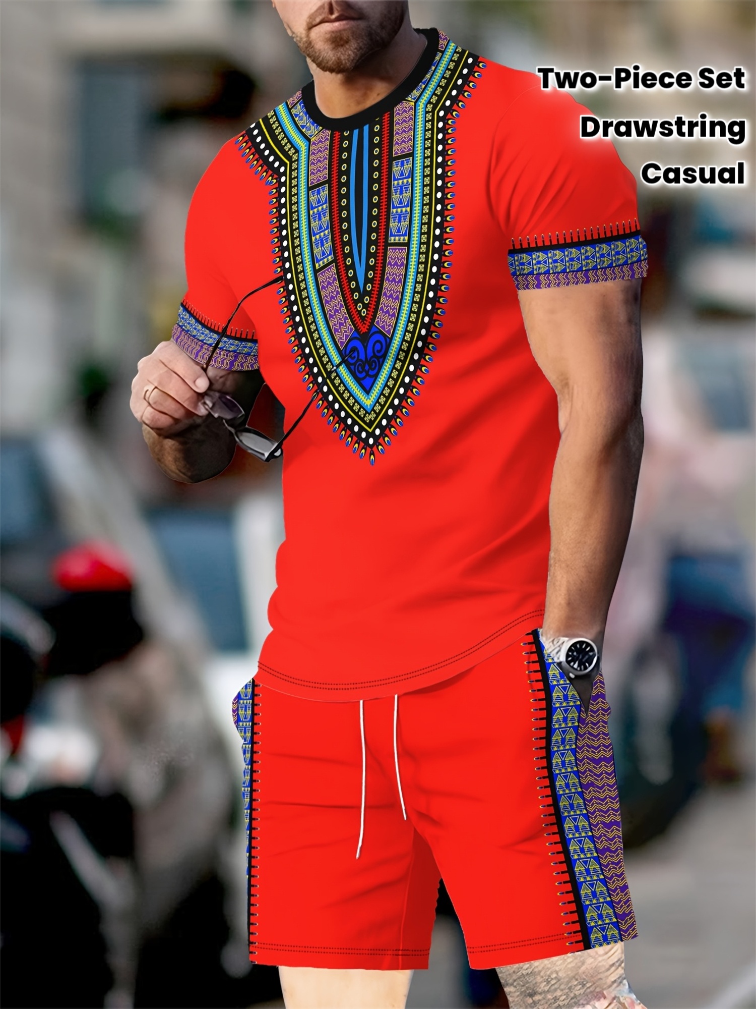 New Men's Suits African Dashik - đánh giá và giá 3D Printing Jersey