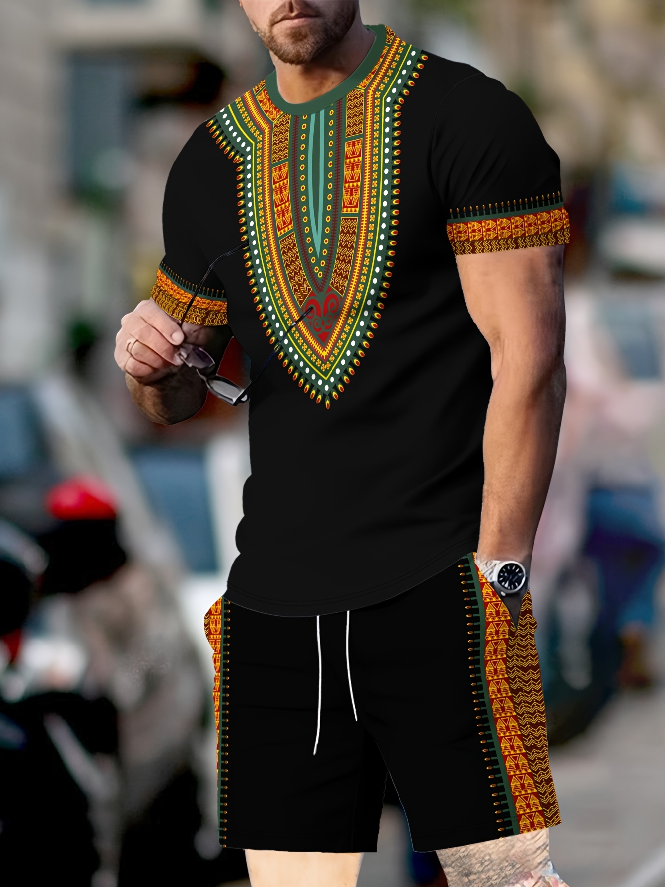 New Men's Suits African Dashik - đánh giá và giá 3D Printing Jersey