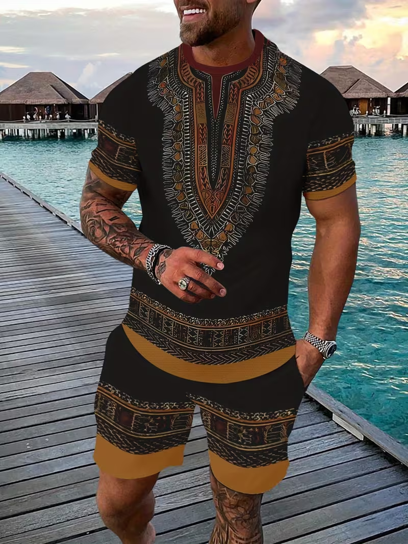 New Men's Suits African Dashik - đánh giá và giá 3D Printing Jersey