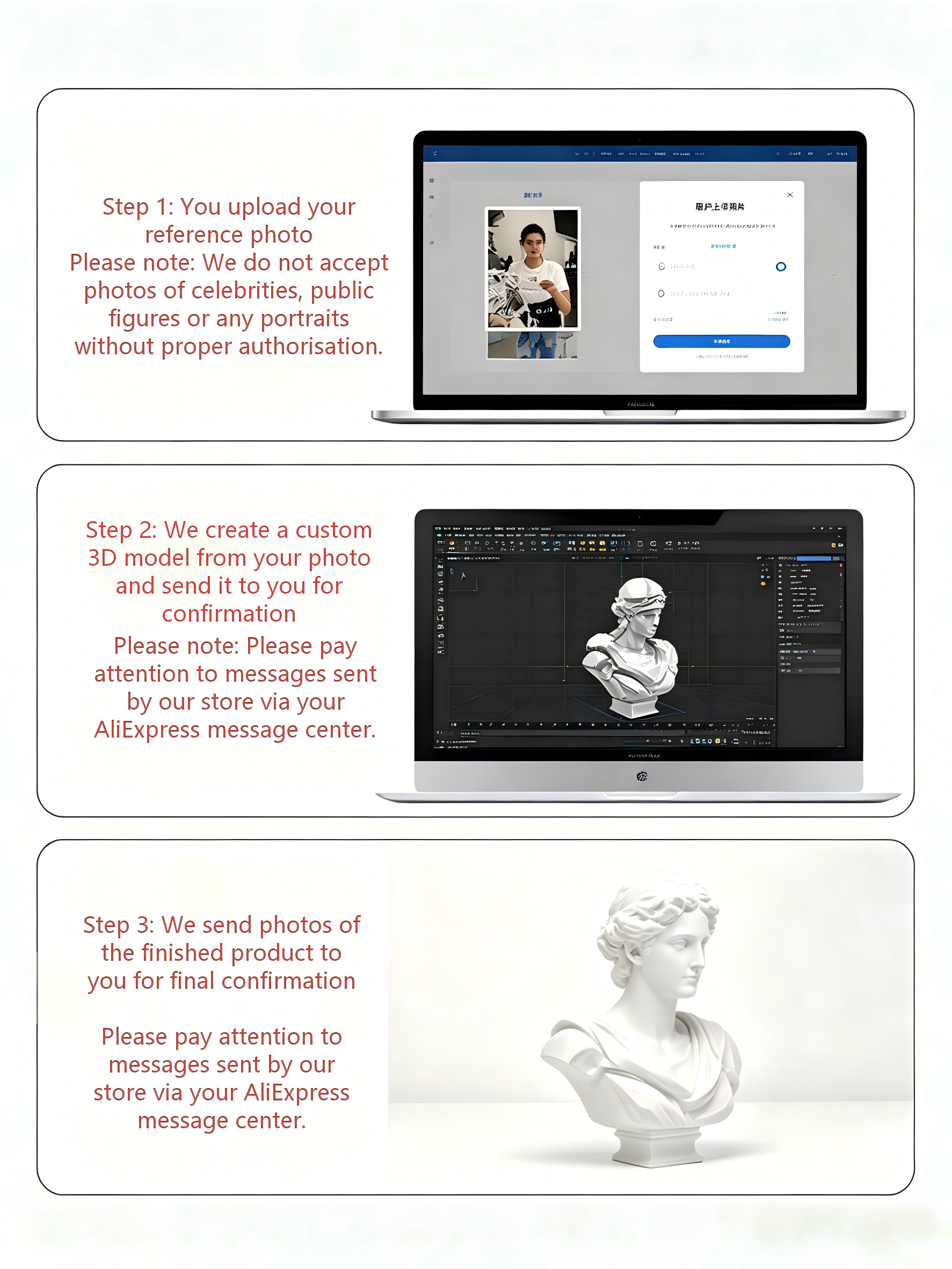Custom 3D Bust Figurine, Perso - đánh giá và giá 3D Printing Apps