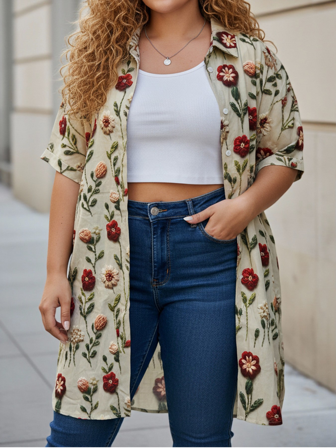 Plus Size Women's Longline Ove - đánh giá và giá 3D Printing Jersey